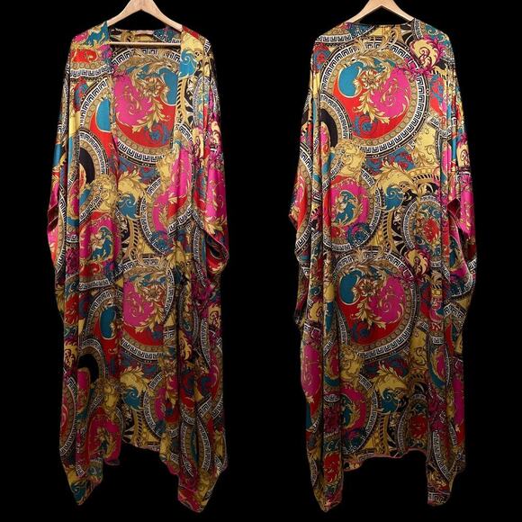 Karen-T Design Long Baroque Kimono Robe Duster | Vintage Hollywood Glam, USA - Picture 1 of 7
